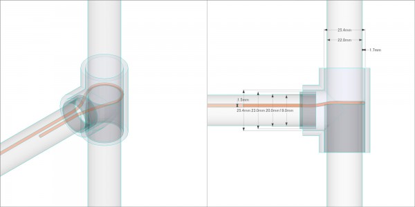 Details of the joint portion of the T-shaped