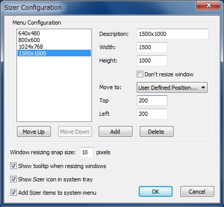 Sizer Configure