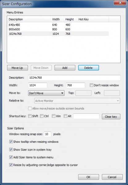 Sizer(Beta) Configure